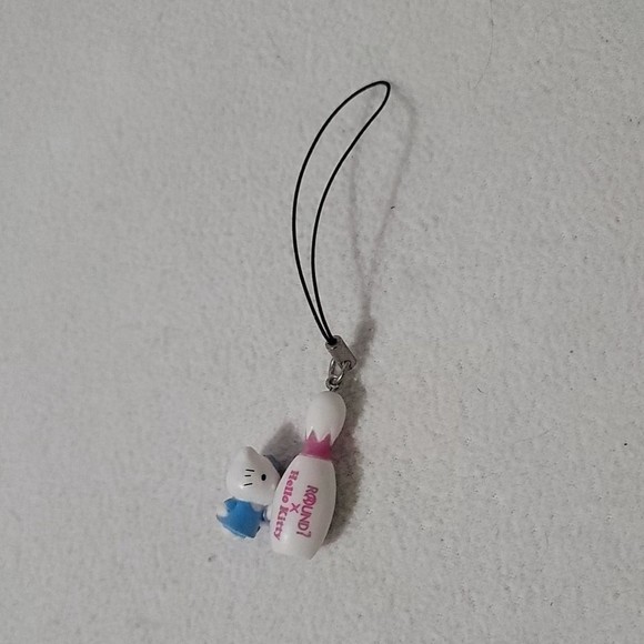 hello kitty round 1 sanrio bowling pin blue phone strap charm - Picture 2 of 6